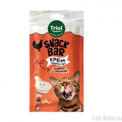 Лакомство для кошек "Крем из курицы с лососем", серия SNACK BAR, 40г-0