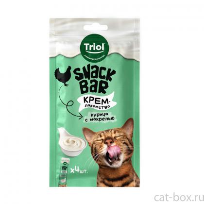 Лакомство для кошек "Крем из курицы с макрелью", серия SNACK BAR, 40г-0