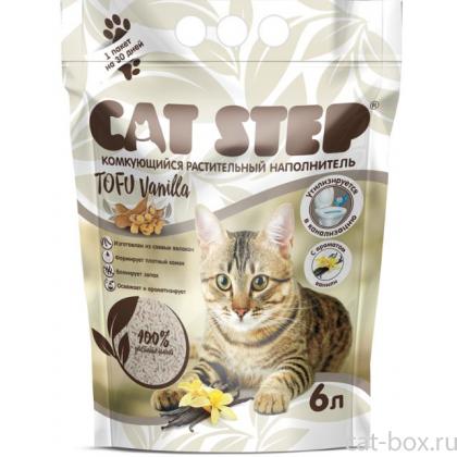 Наполнитель комкующийся растительный CAT STEP Tofu Vanilla, 6л, 2,7кг-0