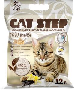 Наполнитель комкующийся растительный CAT STEP Tofu Vanilla, 12л, 5,4кг