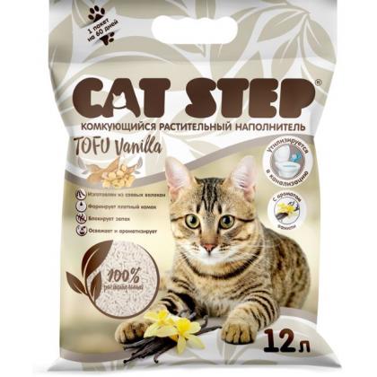 Наполнитель комкующийся растительный CAT STEP Tofu Vanilla, 6л, 2,7кг-1