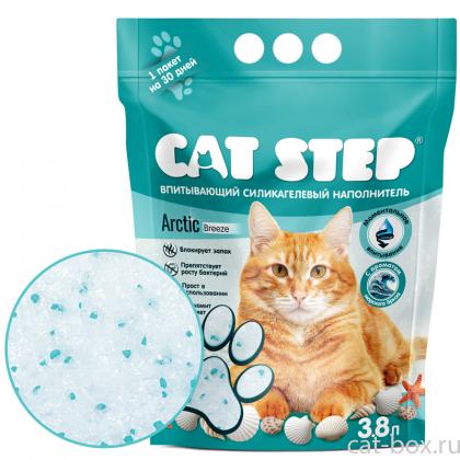 Наполнитель впитывающий силикагелевый CAT STEP Arctic Breeze, 3,8л, 1,67кг-0