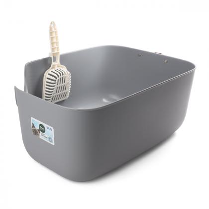 Туалет для кошек прямоугольный "Сканди", серый, 55*39*22,5см, серия HYGIENE-2