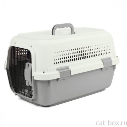 Переноска для животных с металлической дверцей "Карго" S, серая, 50*34*30см, серия TRAVEL-0