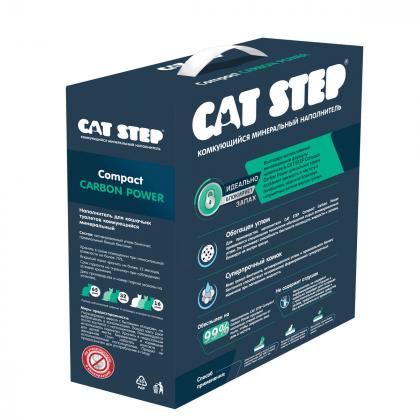 Наполнитель комкующийся минеральный CAT STEP Compact Carbon Power, 10л, 8,4кг-2