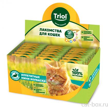 Лакомство для кошек Аппетитные мини-колбаски из кролика с курицей, ШОУ-БОКС (60уп*7г), 420г-0