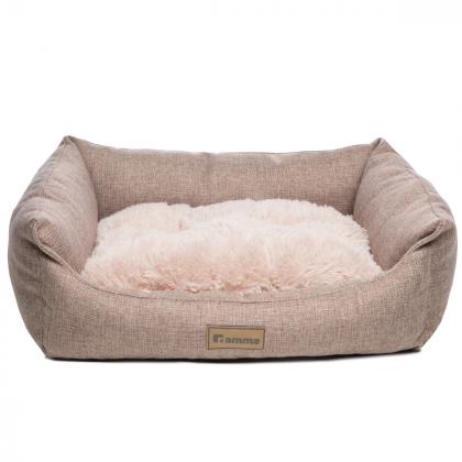 Лежанка прямоугольная "Миндаль" S, бежевая, M, бежевая, 60*47*18см-1