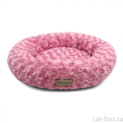 Лежанка круглая "Орхидея" S, розовая, 45*45*15см-0