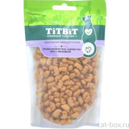 Жевательный снек Профилактическое лакомство Dent с индейкой для кошек-0