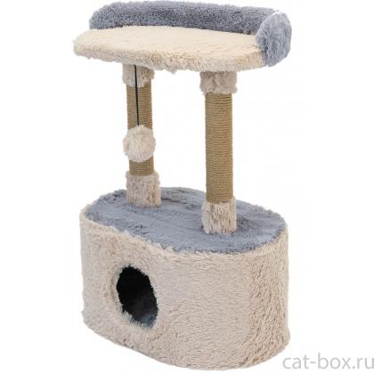 Домик-когтеточка овальный ВИННИ ПУХ-1 с полкой 54*34*h80см, джут, серый-0