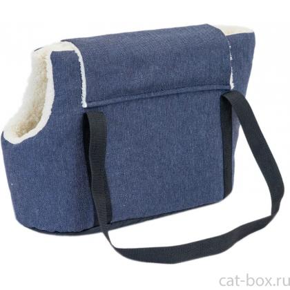 Сумка-переноска утеплённая WARM №2 с карманом 45*22*29см, синяя-0