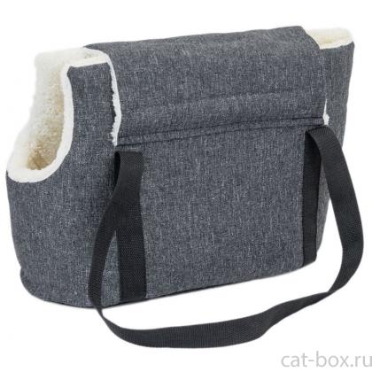 Сумка-переноска утеплённая WARM №1 с карманом 35*16*25см, тёмно-серая-0