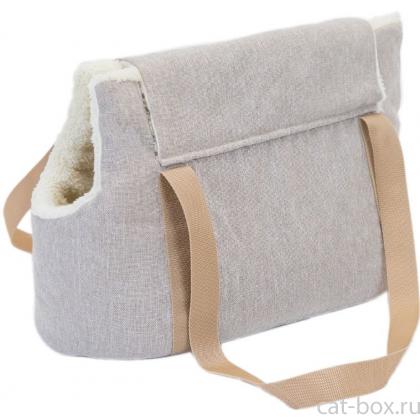 Сумка-переноска утеплённая WARM №2 с карманом 45*22*29см, бежевая-0