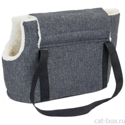 Сумка-переноска утеплённая WARM №2 с карманом 45*22*29см, тёмно-серая-0