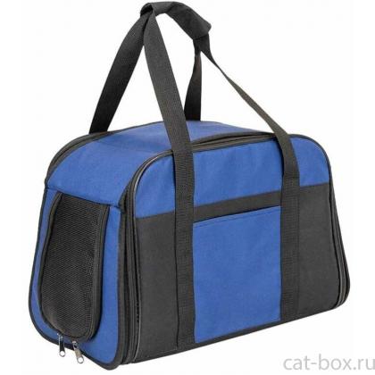 Сумка-переноска ЭНДЖИ с боковым карманом 42*25*h27см, нейлон, синяя-0