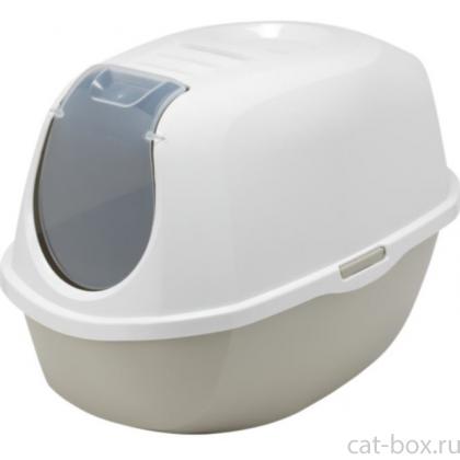 Туалет-домик SmartCat с угольным фильтром, 54х40х41см, теплый серый (RECYCLED Smart cat) -0
