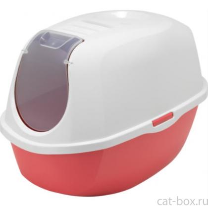 Туалет-домик SmartCat с угольным фильтром, 54х40х41см, коралловый (RECYCLED Smart cat)-0