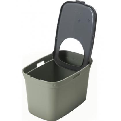 Закрытый туалет для кошек Top cat recycled, оливковый с серым 59*39*38см-2
