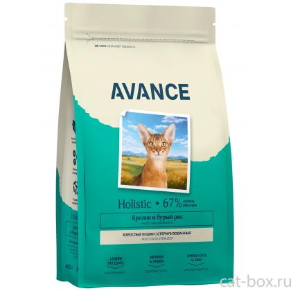 Полнорационный сухой корм для стерилизованных кошек с кроликом и бурым рисом (Sterilized), 0.4кг-0