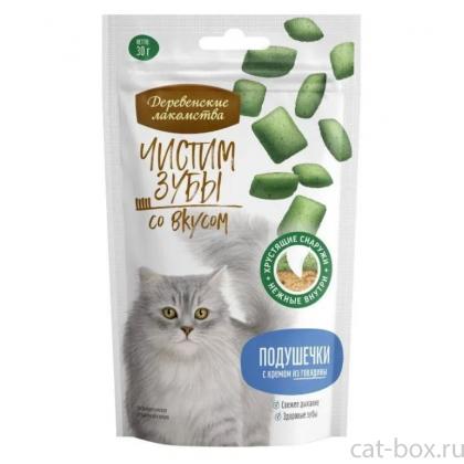Чистим зубы для кошек Подушечки с кремом из говядины, 30г-0