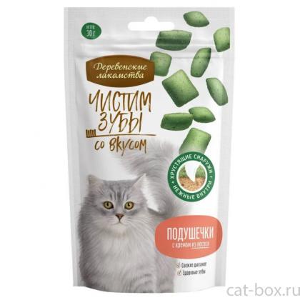 Чистим зубы для кошек Подушечки с кремом из лосося, 30г-0