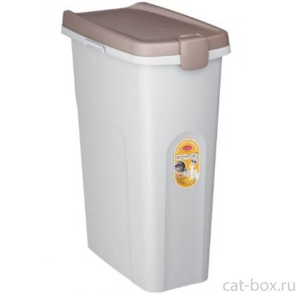 Контейнер для корма, 40 л/15кг,  белый со светло-коричневой крышкой, 45*27*61см-0