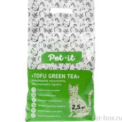TOFU комкующийся наполнитель для кошек Тофу зеленый чай, 6л-0