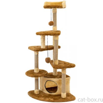 Комплекс-когтеточка "Адель" полки лучами, 59*54*133см (мех, джут) бежевый -0