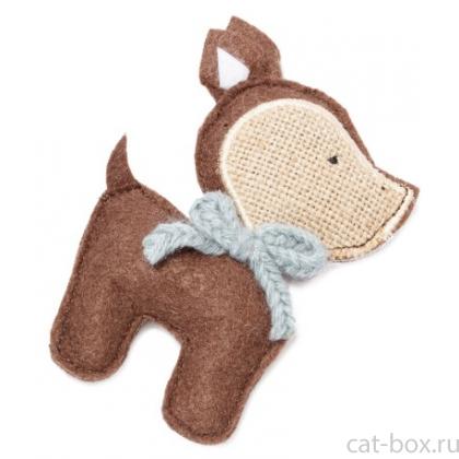 Игрушка NATURAL для кошек из натур.материалов "Олененок Кантри", 10 см-0