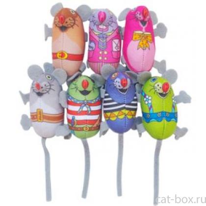 Игрушка для кошек Мышь с валерианой 17 см-0