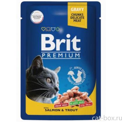 Пауч для взрослых кошек с лососем и форелью-0