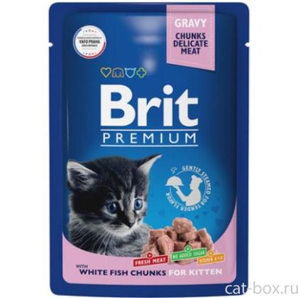 Пауч для котят с белой рыбой в соусе-0