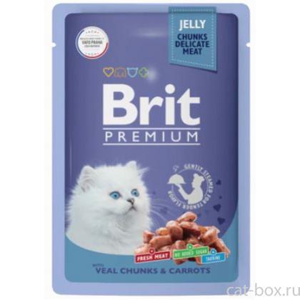 Пауч для котят с телятиной и морковью в желе-0