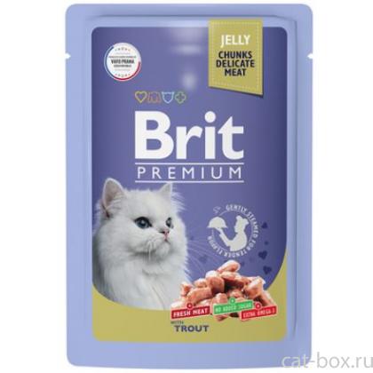 Пауч для взрослых кошек с форелью в желе-0