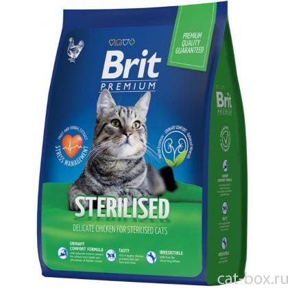 Сухой корм премиум класса с курицей для взрослых стерилизованных кошек-0