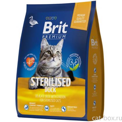 Сухой корм премиум класса с уткой и курицей для взрослых стерилизованных кошек-0