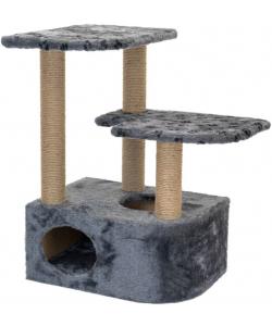 Домик-когтеточка для крупных кошек "Атос" угловой дымчатый, джут,,86*62*97 см
