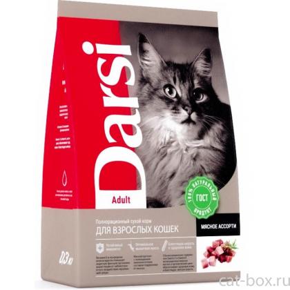 Сухой корм для взрослых кошек, Мясное ассорти-0