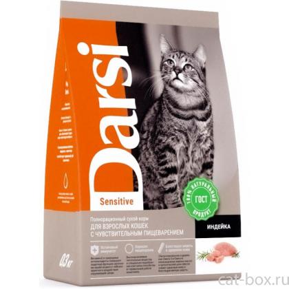 Сухой корм для кошек с чувствительным пищеварением, Индейка-0