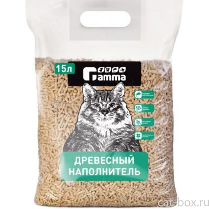 Древесный наполнитель, мелкие гранулы, Gamma 15л-0