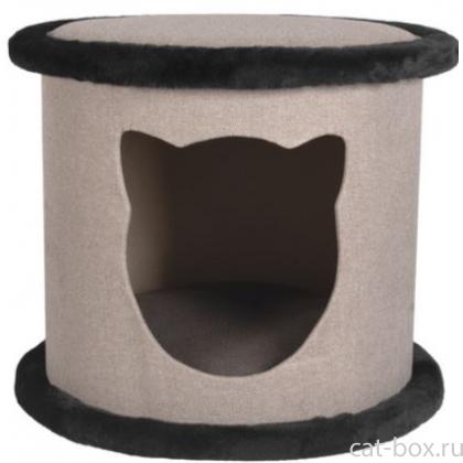 Домик "Bellanita" с подушкой и отделкой из меха, бежевый, 48*48*h44см-0