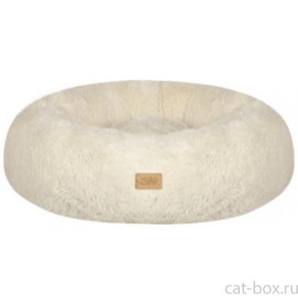 Плюшевая лежанка-пуфик "Аверон", молочный, 80х80х25см-0