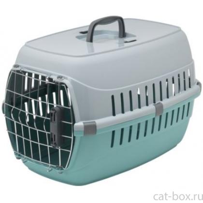 Переноска Roadrunner с металлической дверью+замок, 48,5*32,3*30,1см, светло-голубая-0