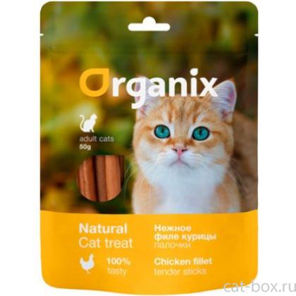 Лакомство для кошек "Нежные палочки из филе курицы" 100% мясо-0