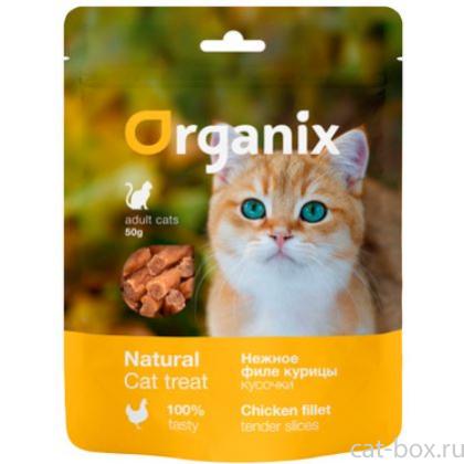 Лакомство для кошек "Нежные кусочки из филе курицы" 100% мясо-0