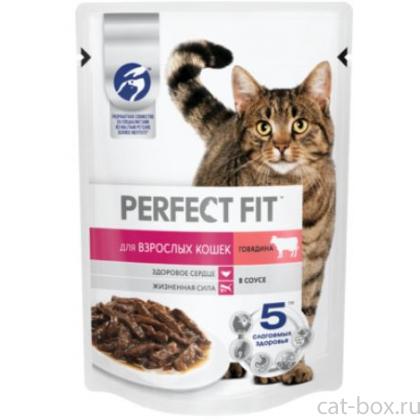 Влажный корм  для взрослых кошек, с говядиной в соусе-0