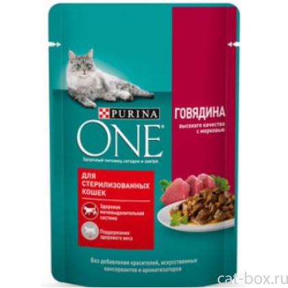 Паучи для стерилизованных кошек с Говядиной и морковью-0