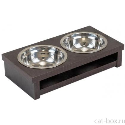 Кормушка для животных, двойная ламинат венге-0