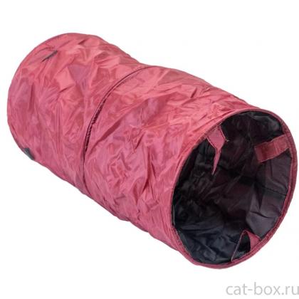 Тоннель складной для кошек шуршащий 24*50см, красный-0