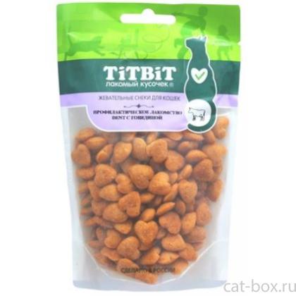 Жевательный снек Профилактическое лакомство Dent с говядиной для кошек-0